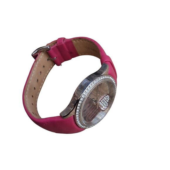 Dolce&Gabbana I❤u Peek-a-boo Silver Tone Pink Leather Crystal Womens‎ Watch - F6 main image 7